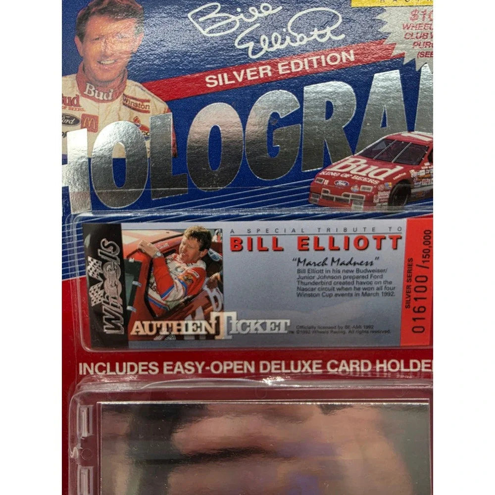 1992 Wheels Racing Bill Elliott Silver Edition Hologram Card Nascar New